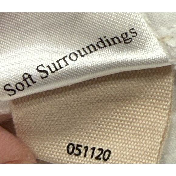 NWT Soft Surroundings Womens Size 8P Wide Leg Cropped Jeans w/ Lace Hem White - Picture 10 of 10